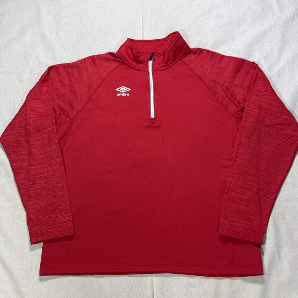 Umbro Vintage Mens 1\4 Zip Sweatshirt Size L Red